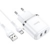 Сетевое зарядное Hoco N4 Aspiring microUSB (белый)