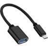 Адаптер Atom USB Type-C 3.1 - USB А 3.0 OTG 0.15м (черный)