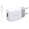 Сетевое зарядное Atomic U2 microUSB (белый)